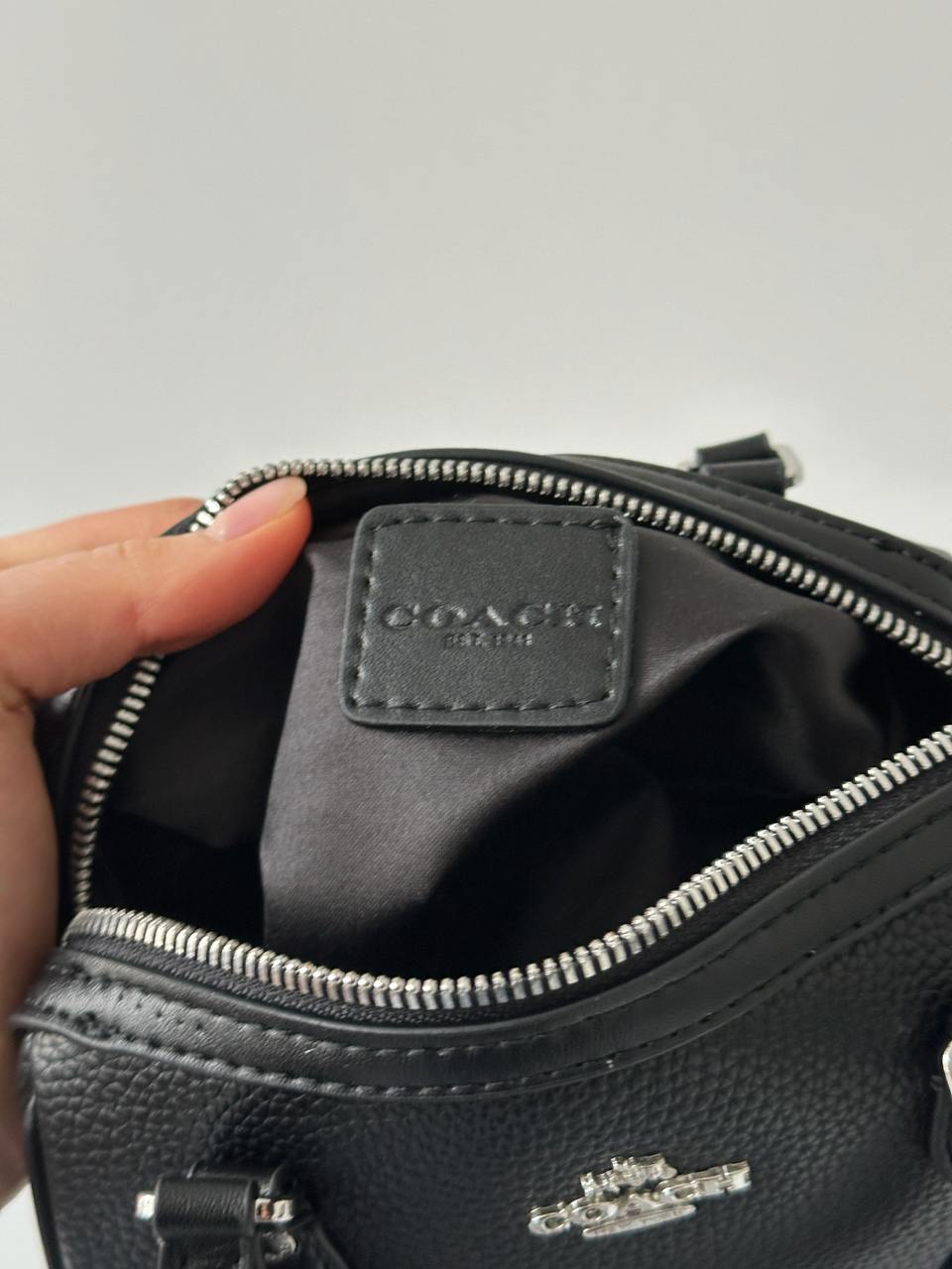 Coach Rowan Satchel In Black/Silver - 14