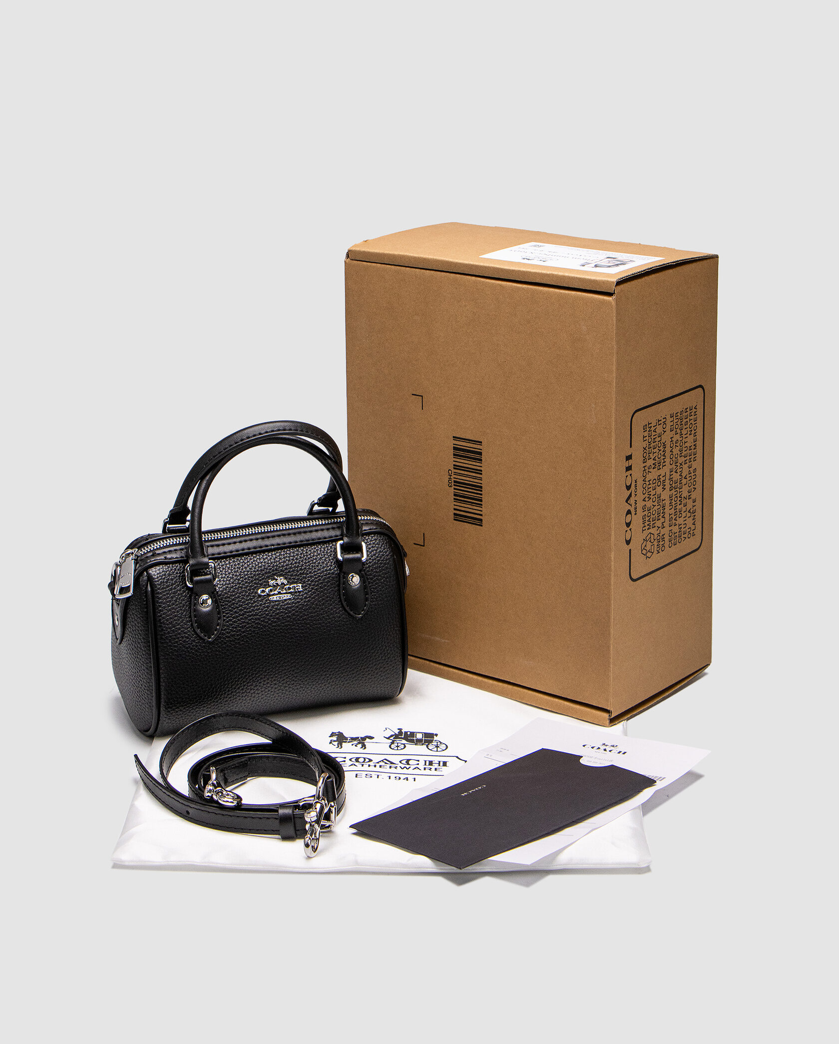 Coach Rowan Satchel In Black/Silver - 2