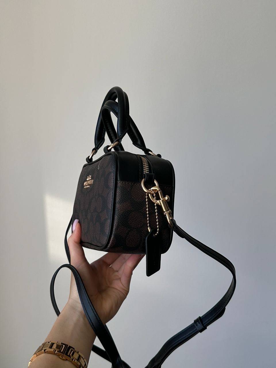 Coach Satchel Crossbody In Signature Brown - 4