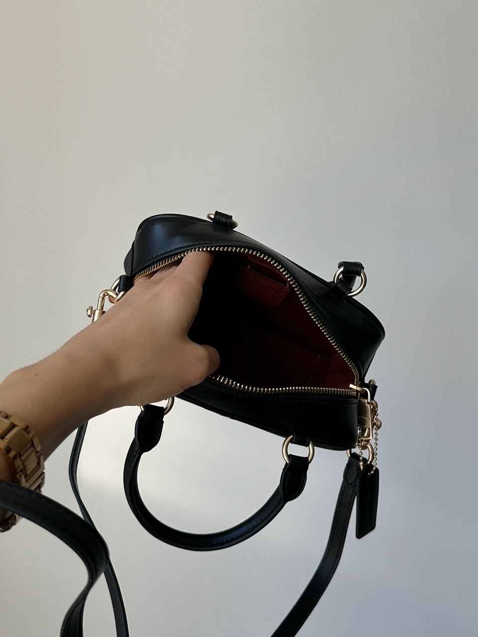 Coach Satchel Crossbody In Signature Brown - 9