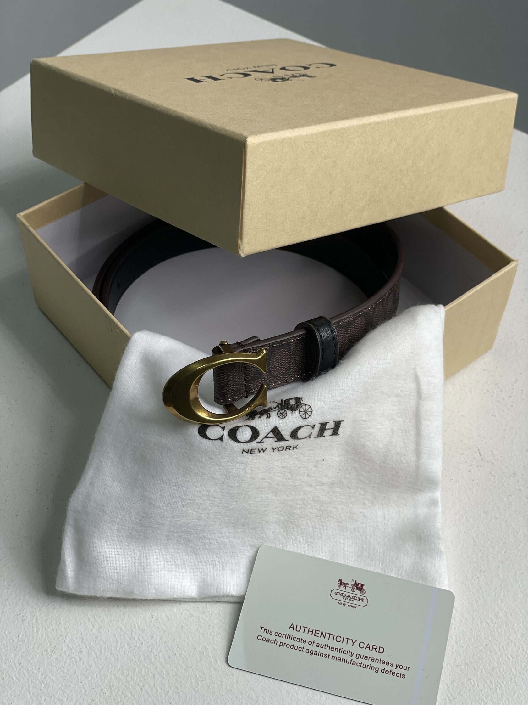 Coach Sculpted C Buckle Belt Brown - 5
