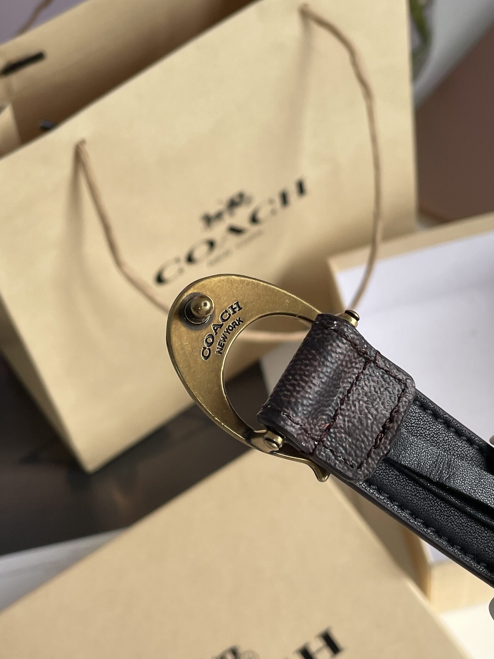 Coach Sculpted C Buckle Belt Brown - 6