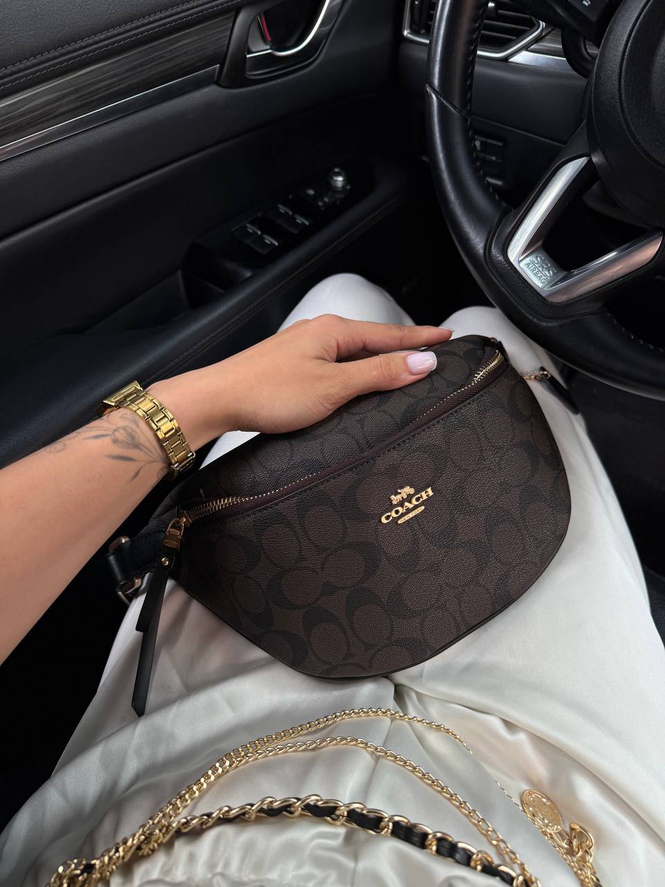 Coach Signature Belt Bag Fanny Pack Brown