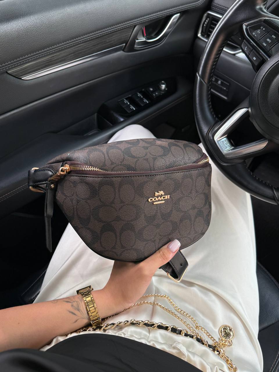 Coach Signature Belt Bag Fanny Pack Brown - 3