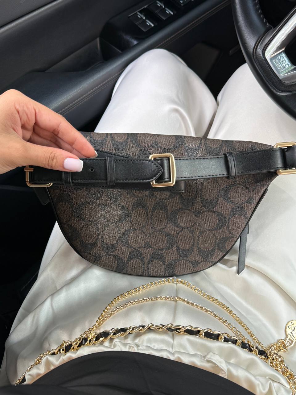 Coach Signature Belt Bag Fanny Pack Brown - 5