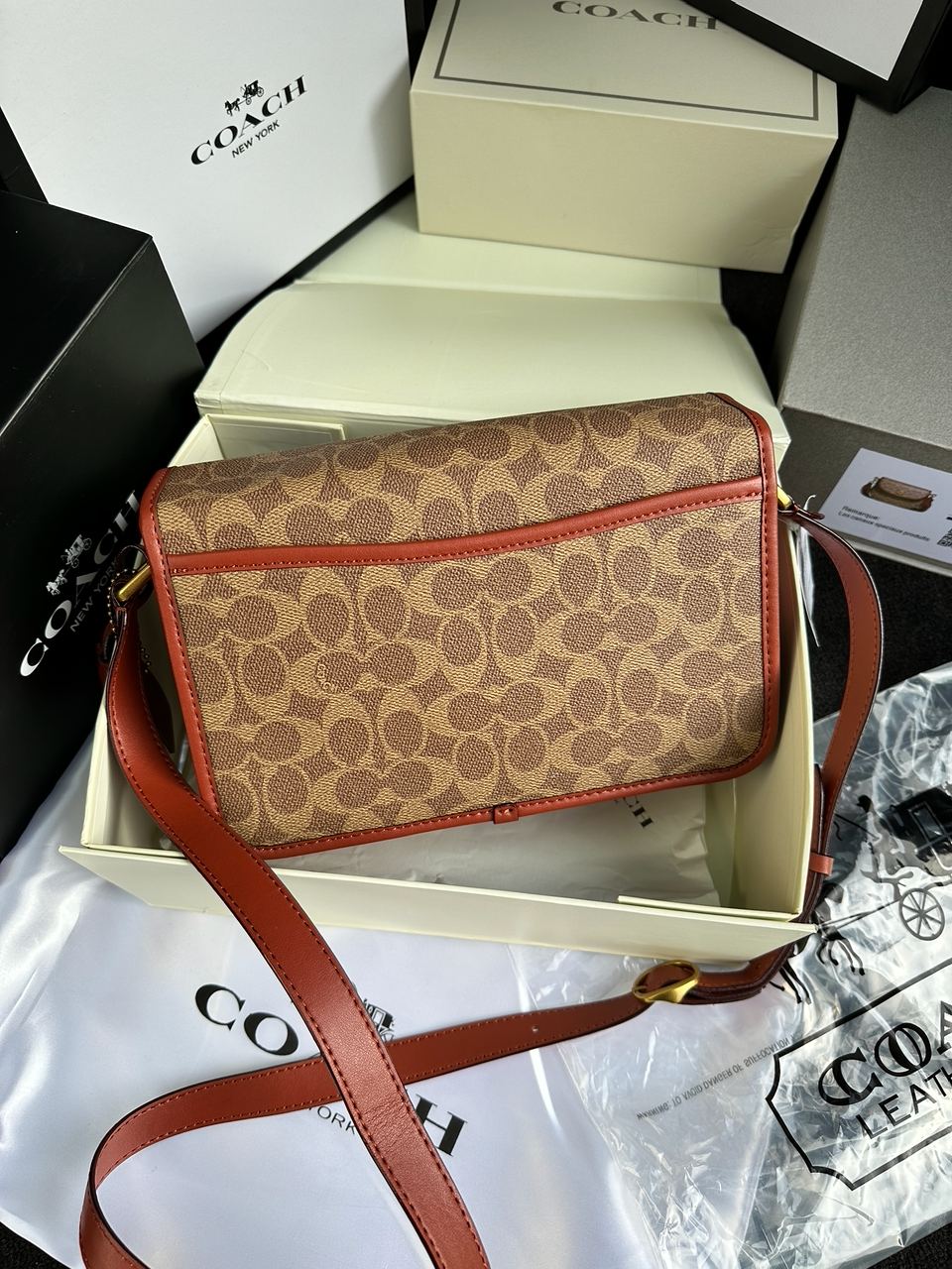 Coach Signature Logo Refined Calf Leather Studio Crossbody Bag - 13