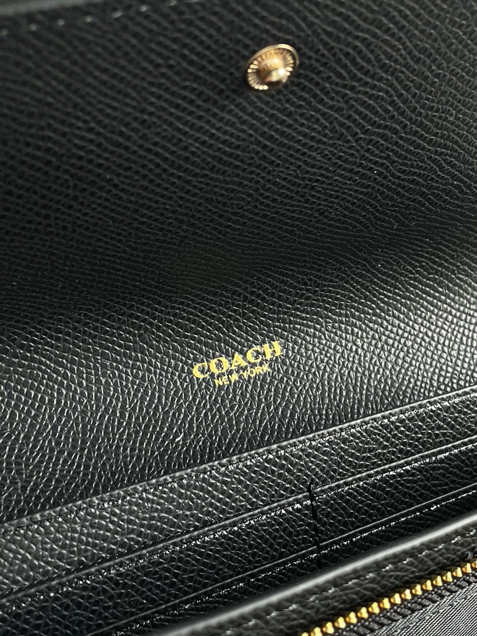 Coach Signature PVC Slim Envelope Wallet Black/Brown - 14