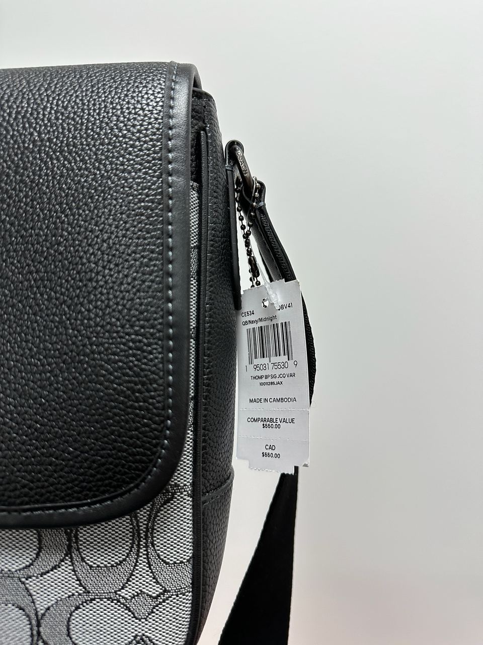 Coach Sprint Map 25 Black Leather/Grey Canvas - 10