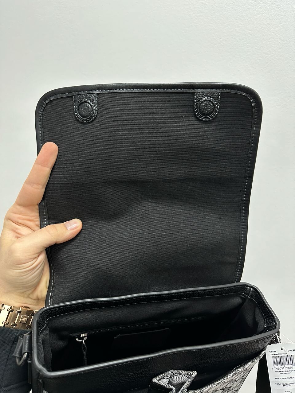 Coach Sprint Map 25 Black Leather/Grey Canvas - 11