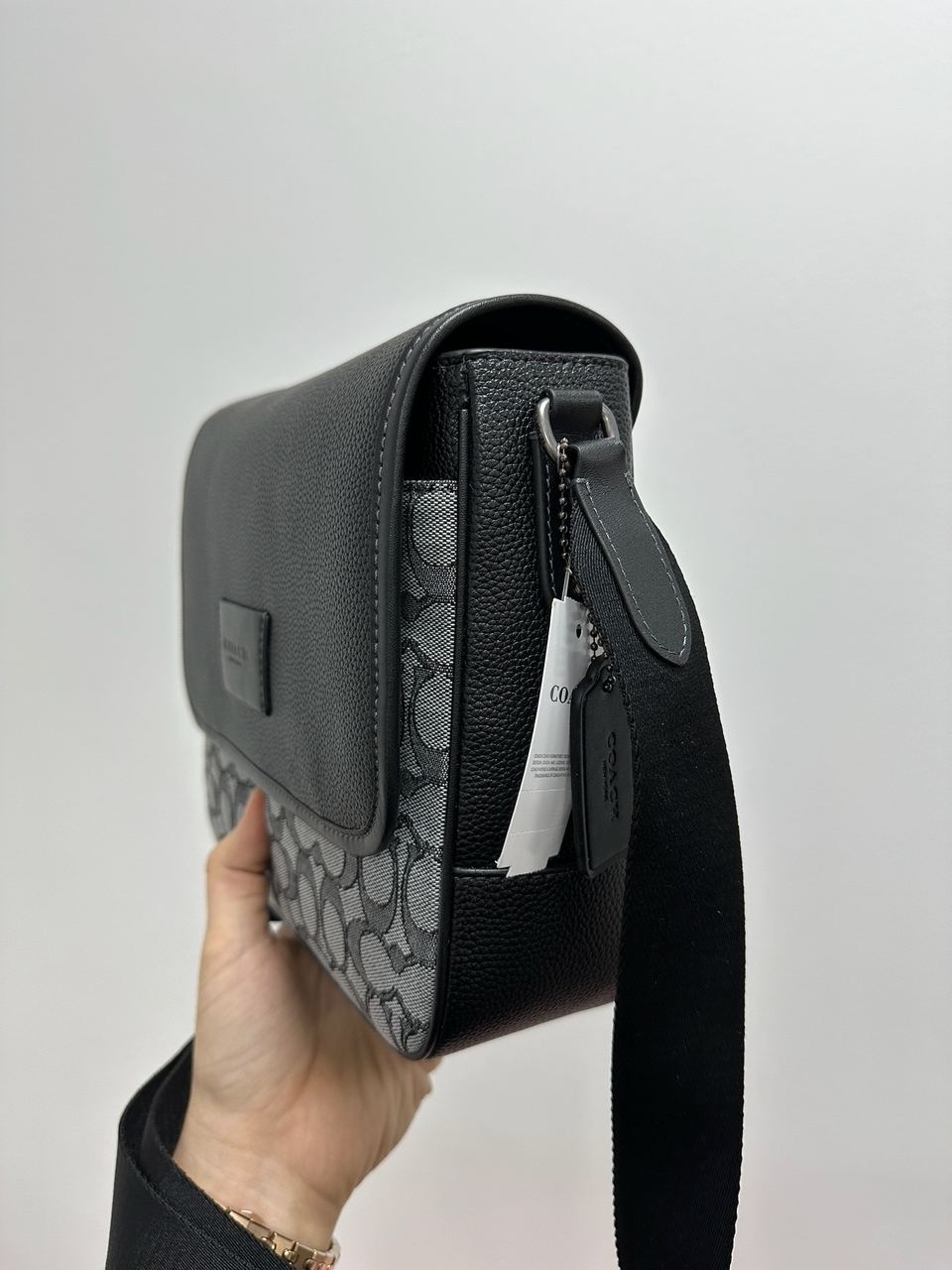 Coach Sprint Map 25 Black Leather/Grey Canvas - 8