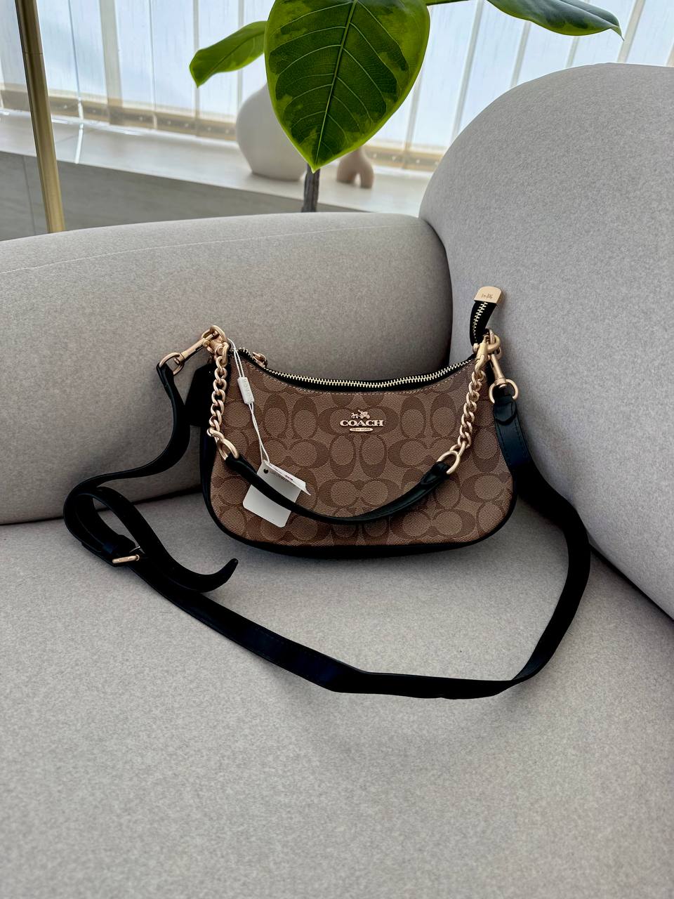 Coach Swinger 20 In Signature Canvas Black/Gold - 3