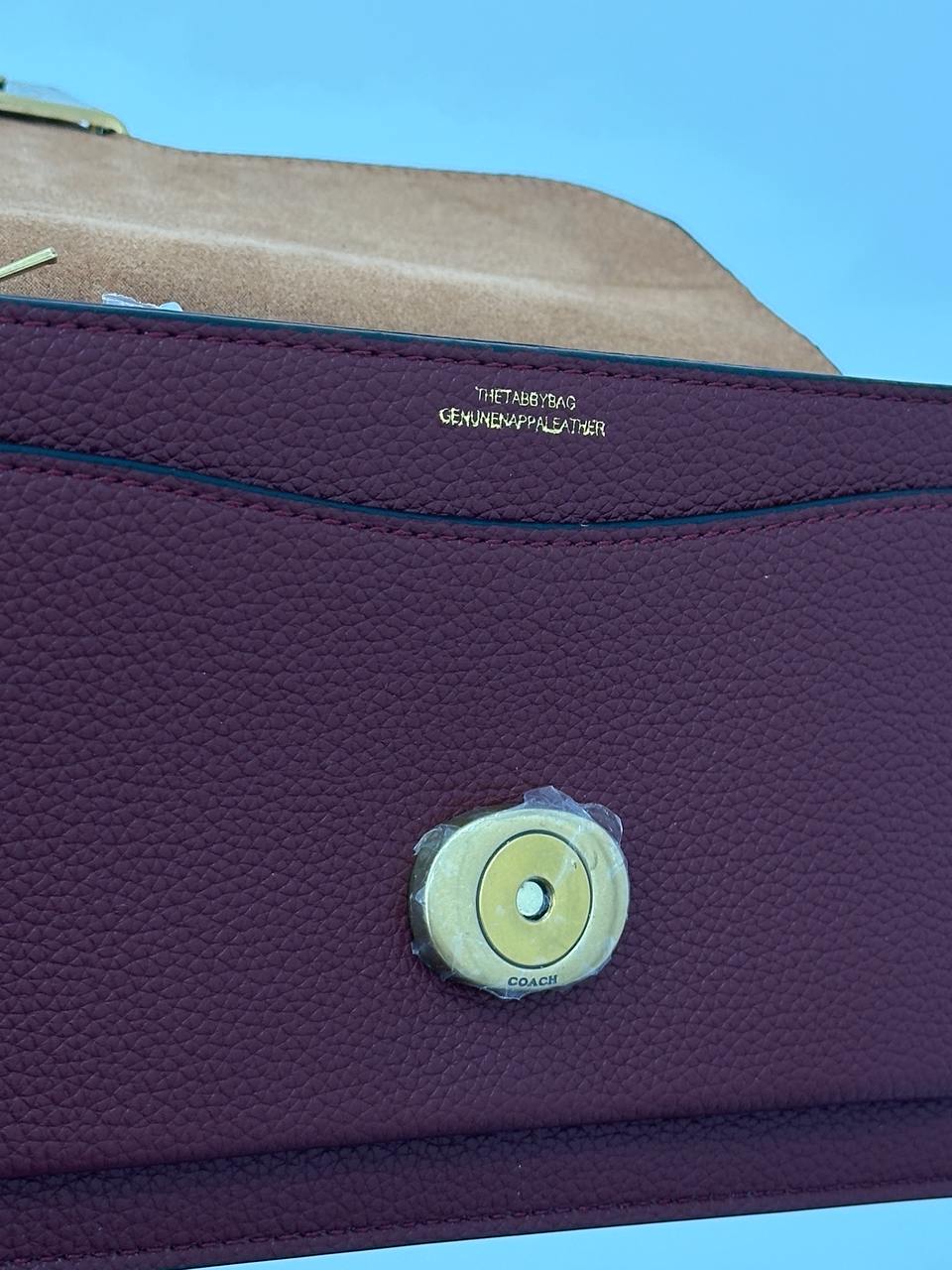 Coach Tabby Burgundy/Gold Shoulder Bag 26 In Signature Canvas - 10