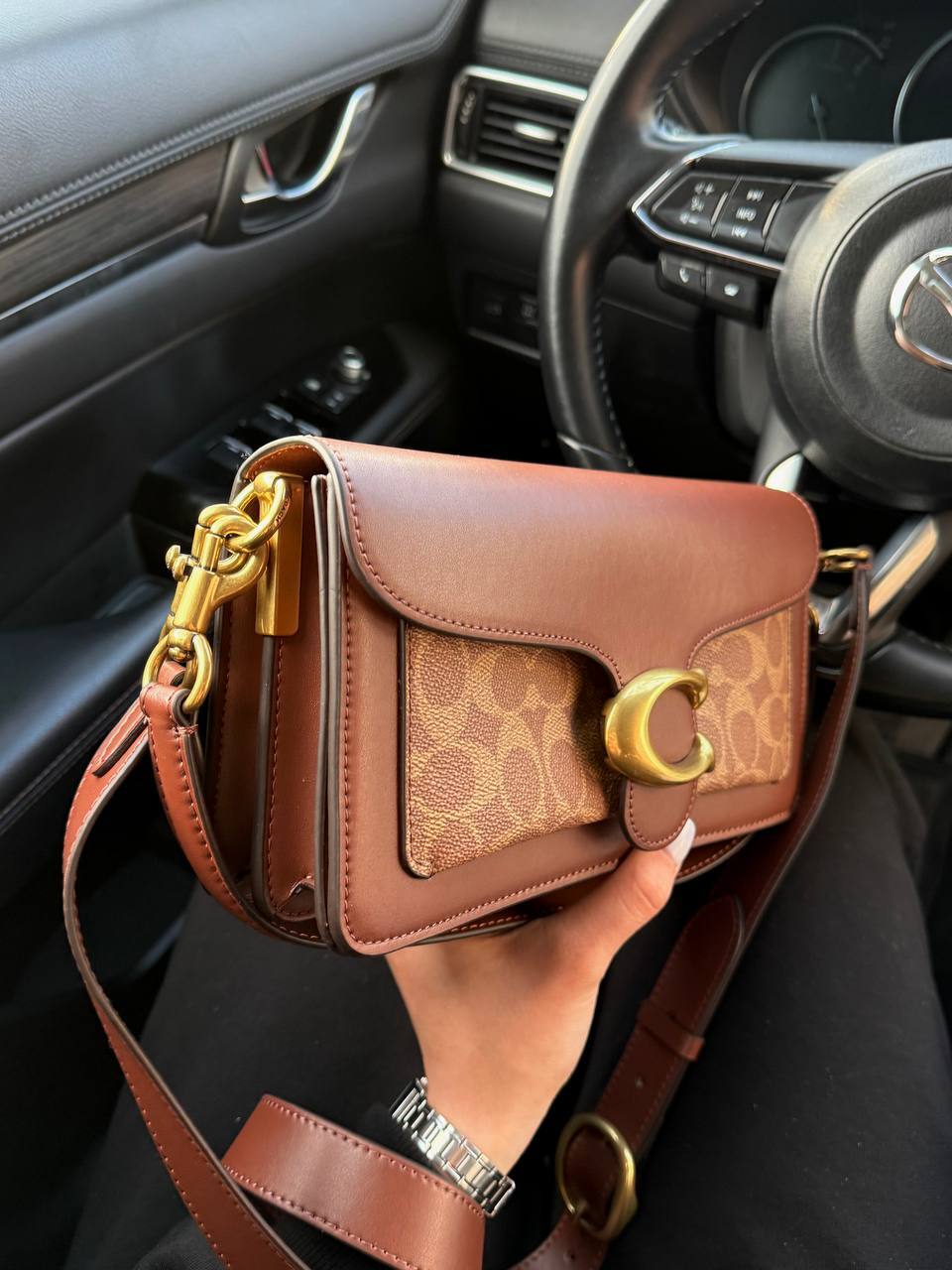 Coach Tabby Red/Beige Shoulder Bag In Signature Canvas - 4