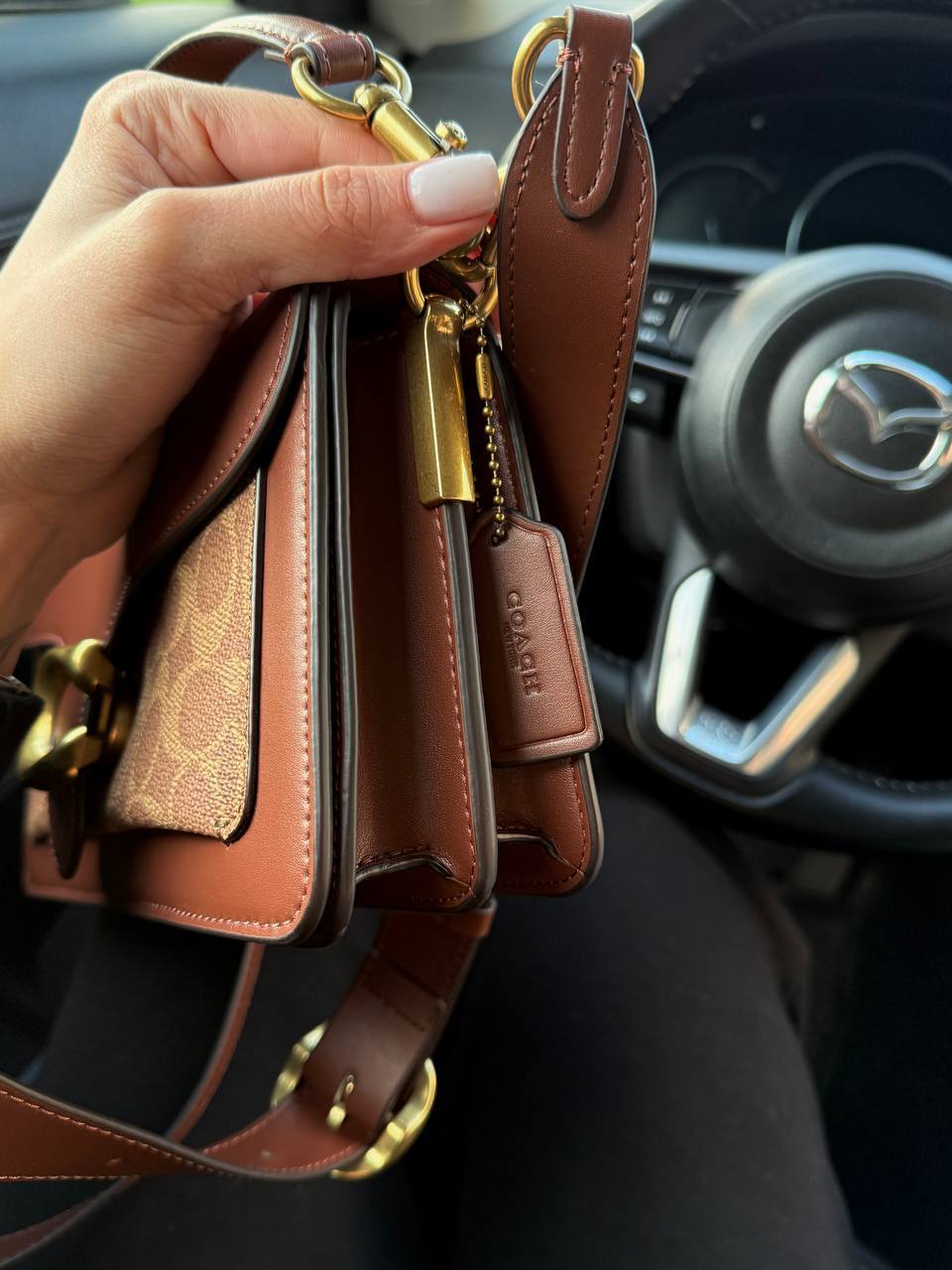 Coach Tabby Red/Beige Shoulder Bag In Signature Canvas - 7