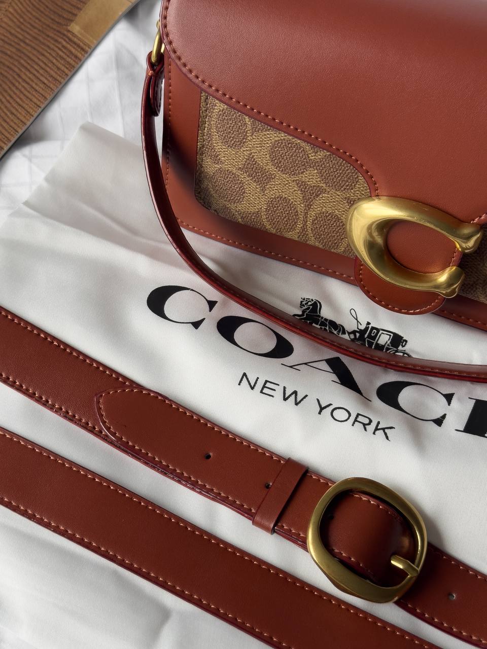 Coach Tabby Red/Beige Shoulder Bag In Signature Canvas - 15