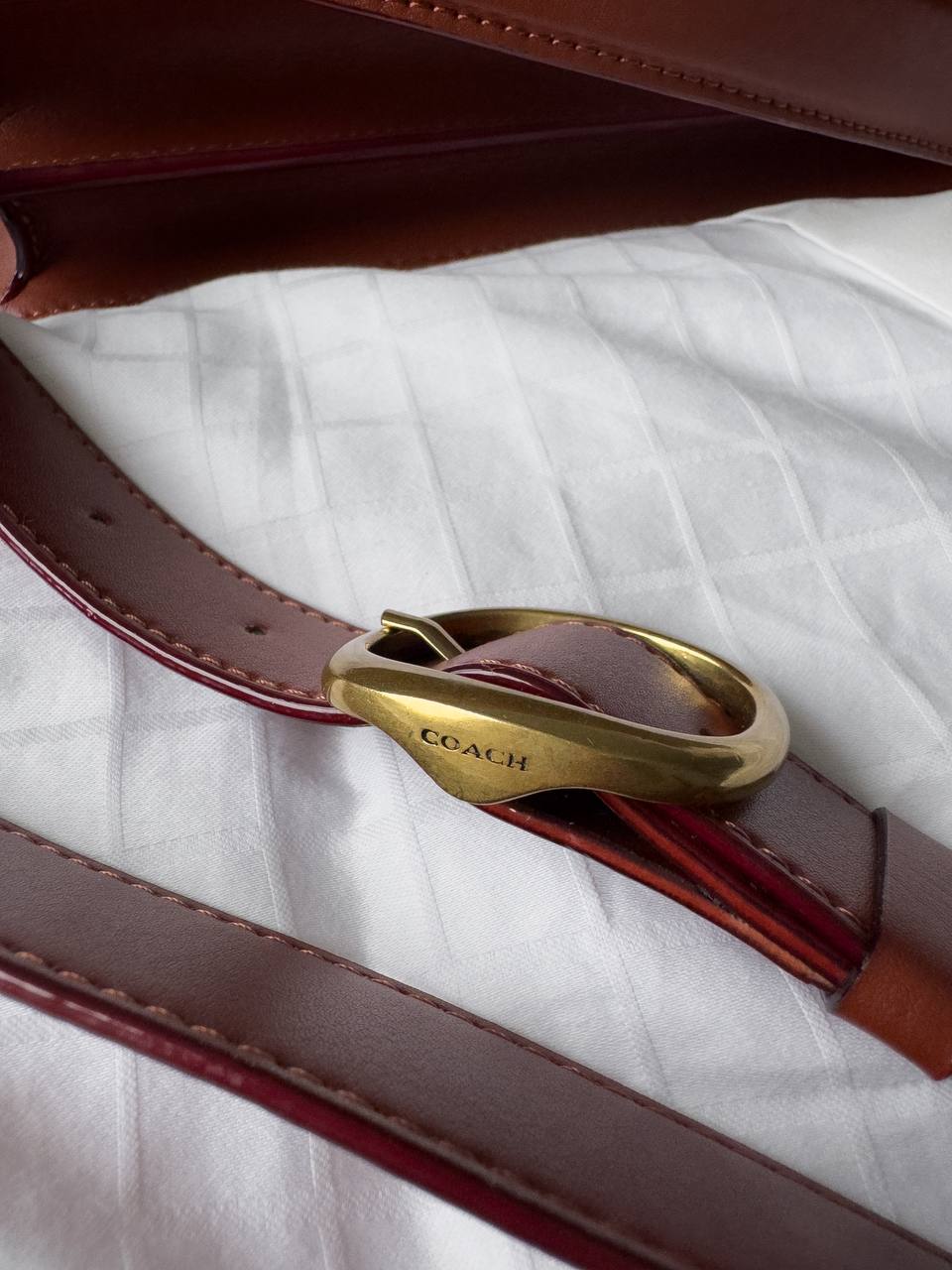 Coach Tabby Red/Beige Shoulder Bag In Signature Canvas - 16