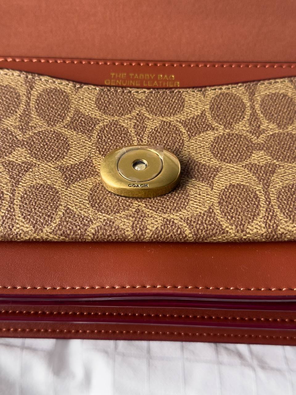 Coach Tabby Red/Beige Shoulder Bag In Signature Canvas - 19