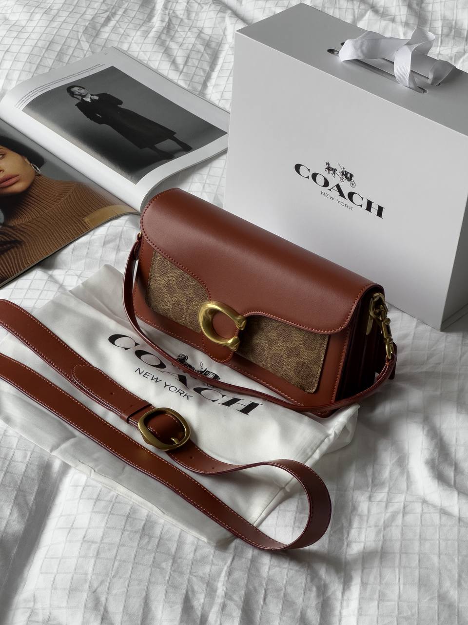 Coach Tabby Red/Beige Shoulder Bag In Signature Canvas - 6