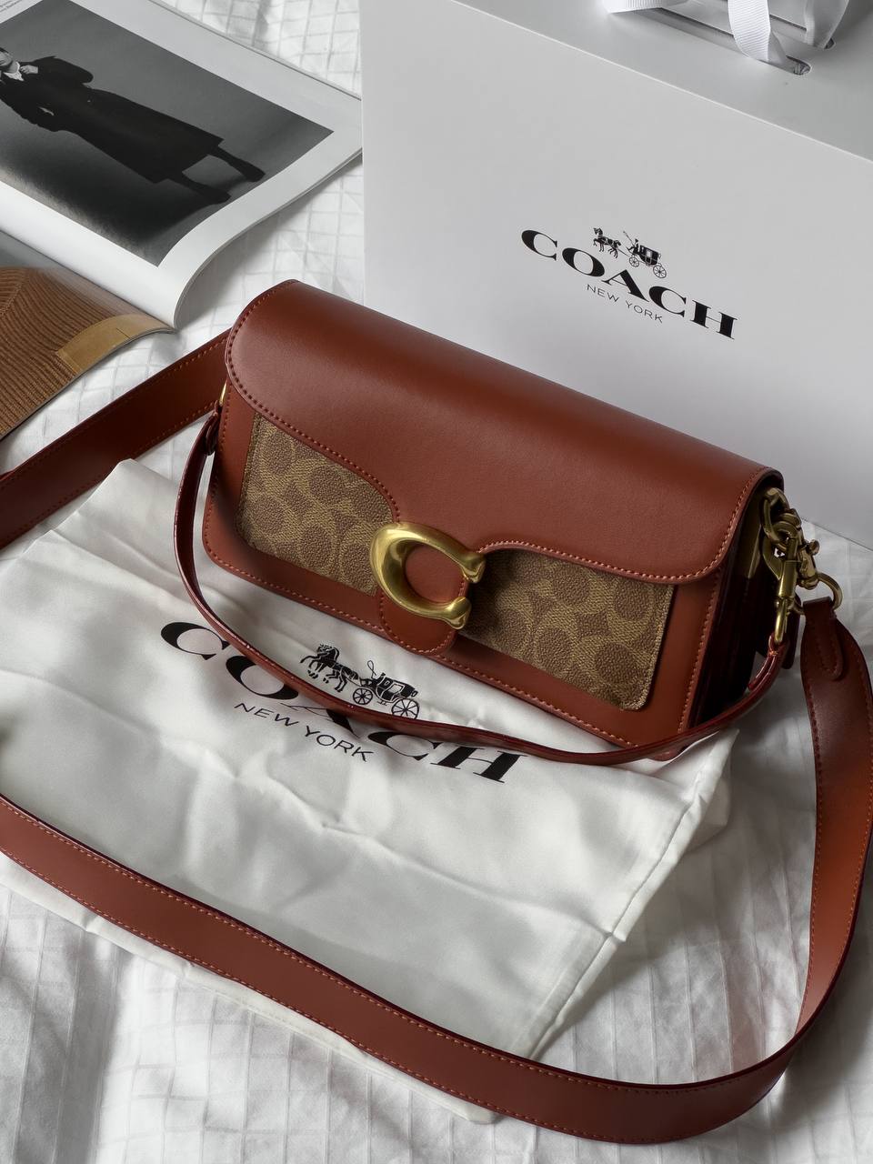 Coach Tabby Red/Beige Shoulder Bag In Signature Canvas - 7
