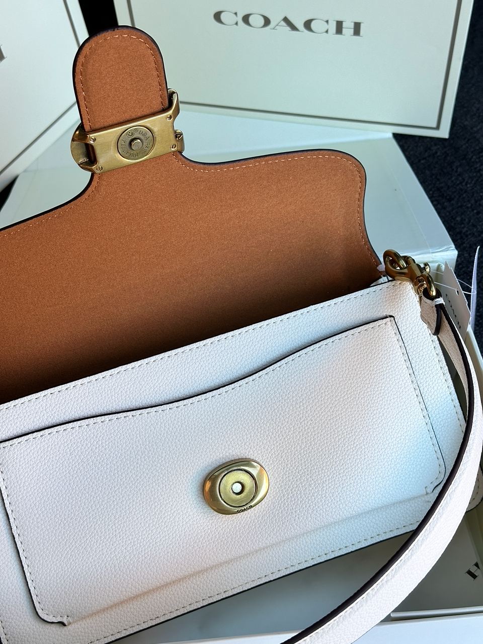 Coach Tabby Shoulder Bag 26 Brass/Chalk - 16