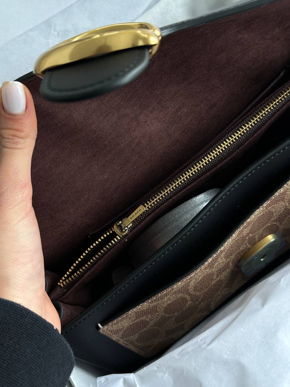 Coach Tabby Shoulder Bag 26 In Signature Canvas Brown/Black - 7