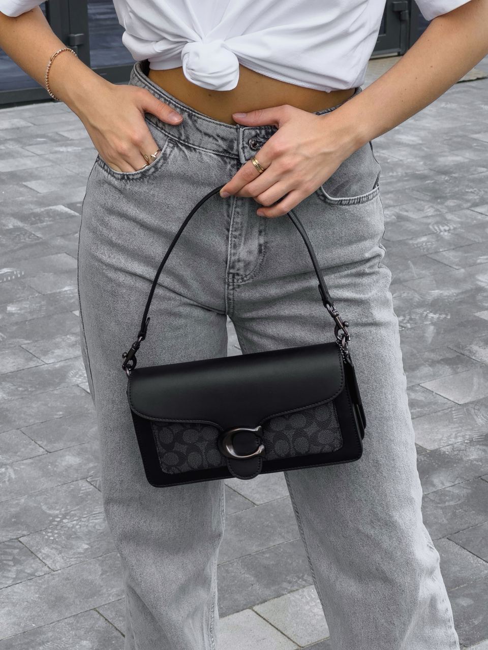 Coach Tabby Shoulder Bag 26 With Signature Canvas - Black - 17