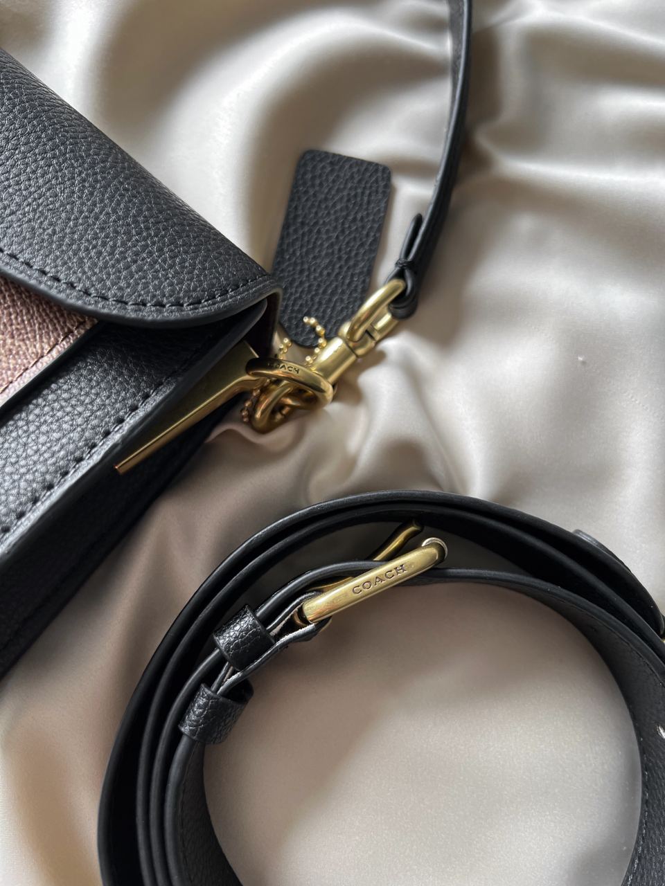 Coach Tabby Shoulder With Signature Canvas Tan Black - 10