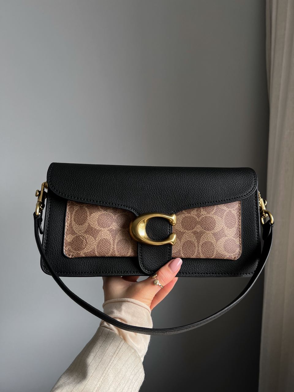 Coach Tabby Shoulder With Signature Canvas Tan Black - 6