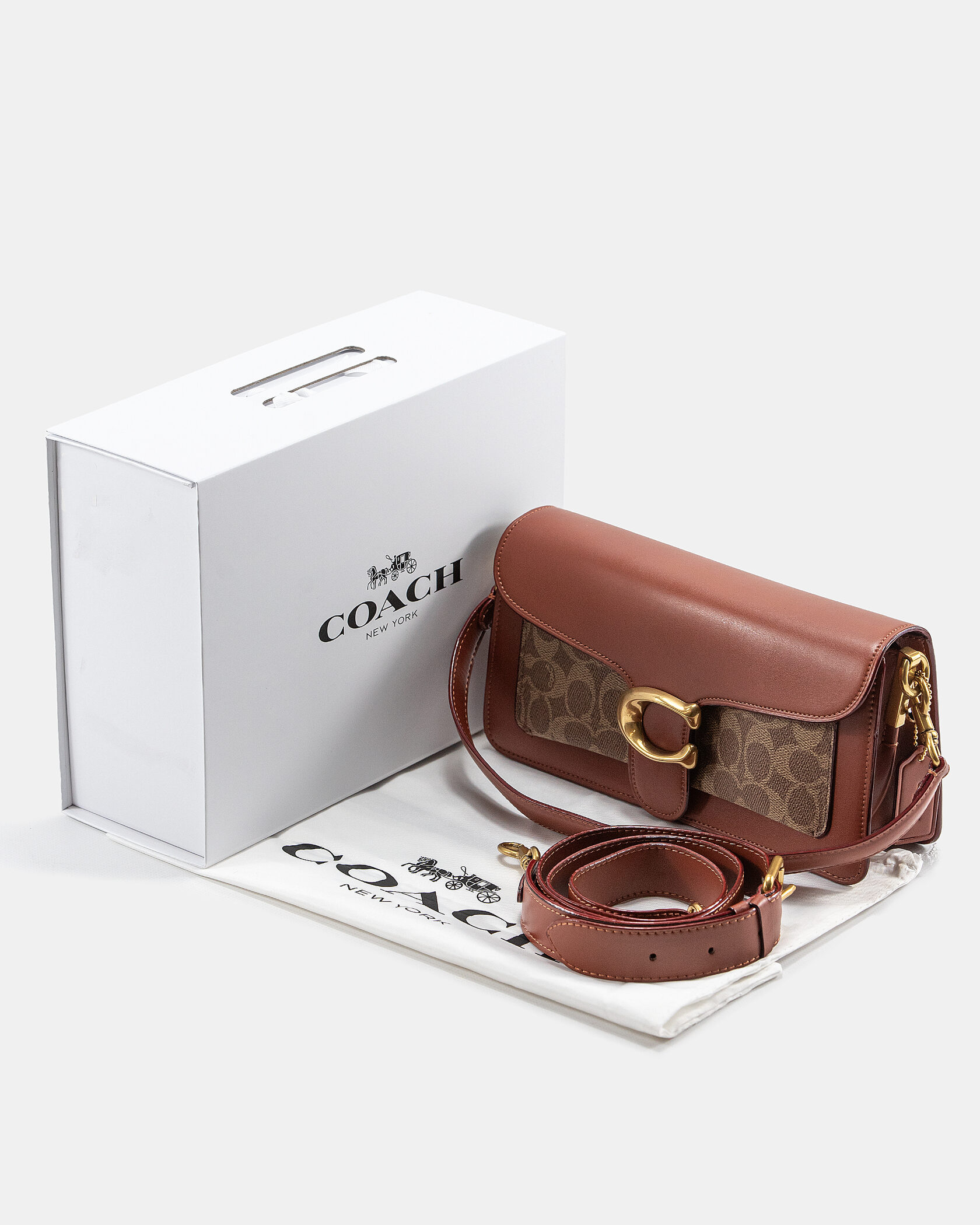 Coach Tabby Small Shoulder Bag in Signature Canvas Tan/Saddle Brown - 2