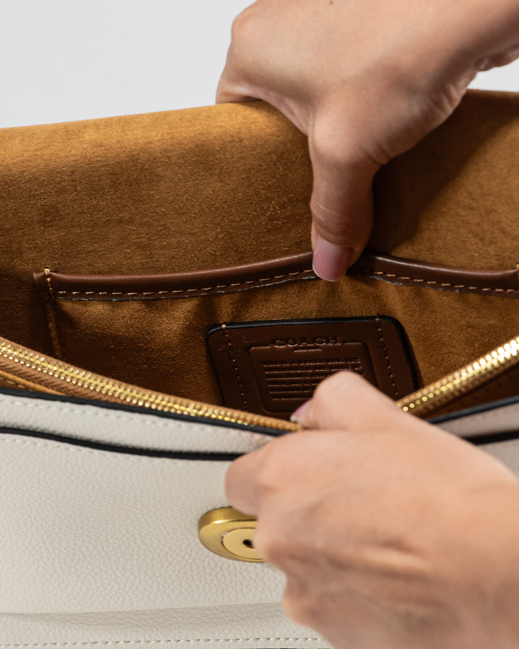 Coach Tabby Small Shoulder Bag in White Leather - 15