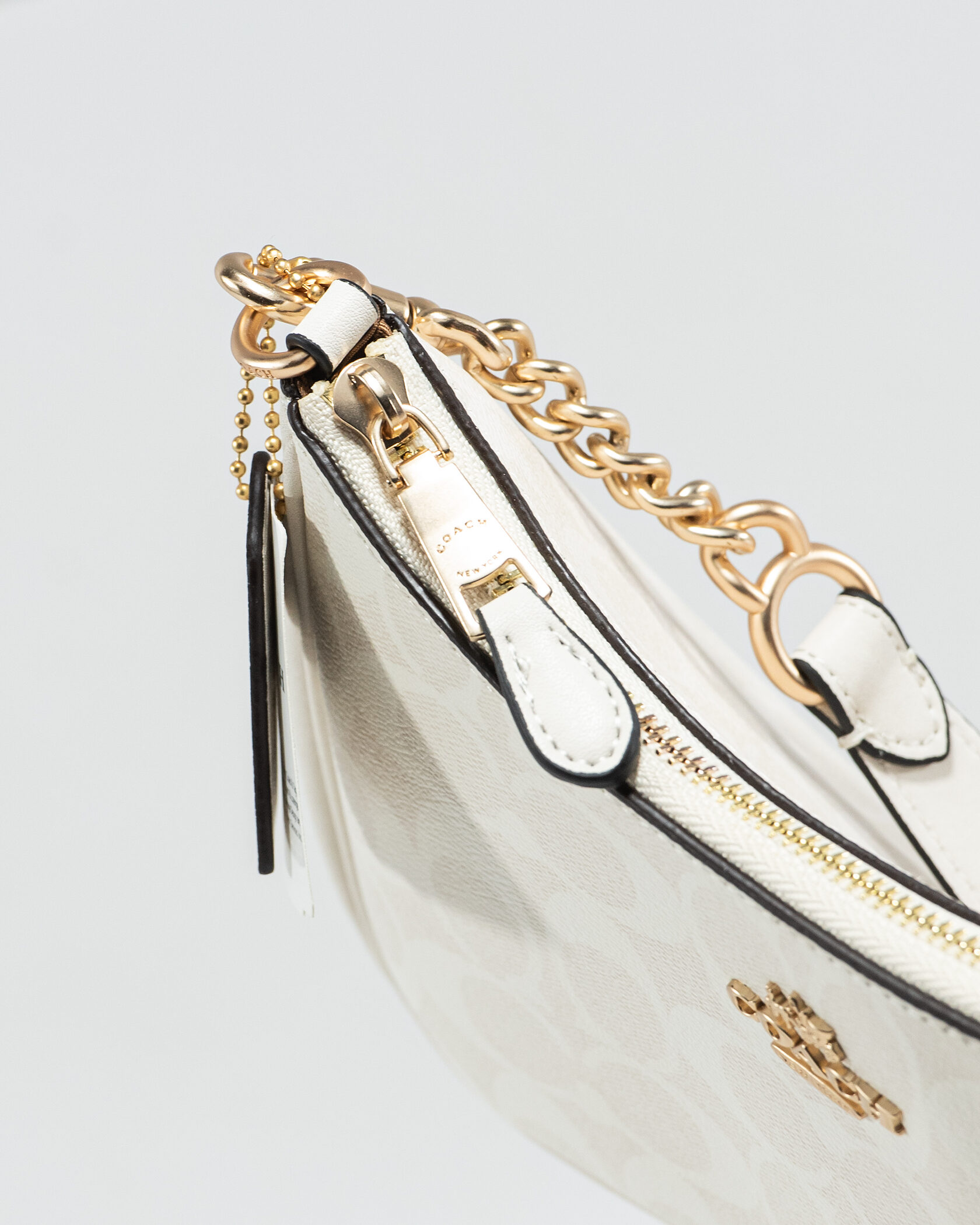 Coach Terri Small Shoulder Bag in Chalk White Leather - 9