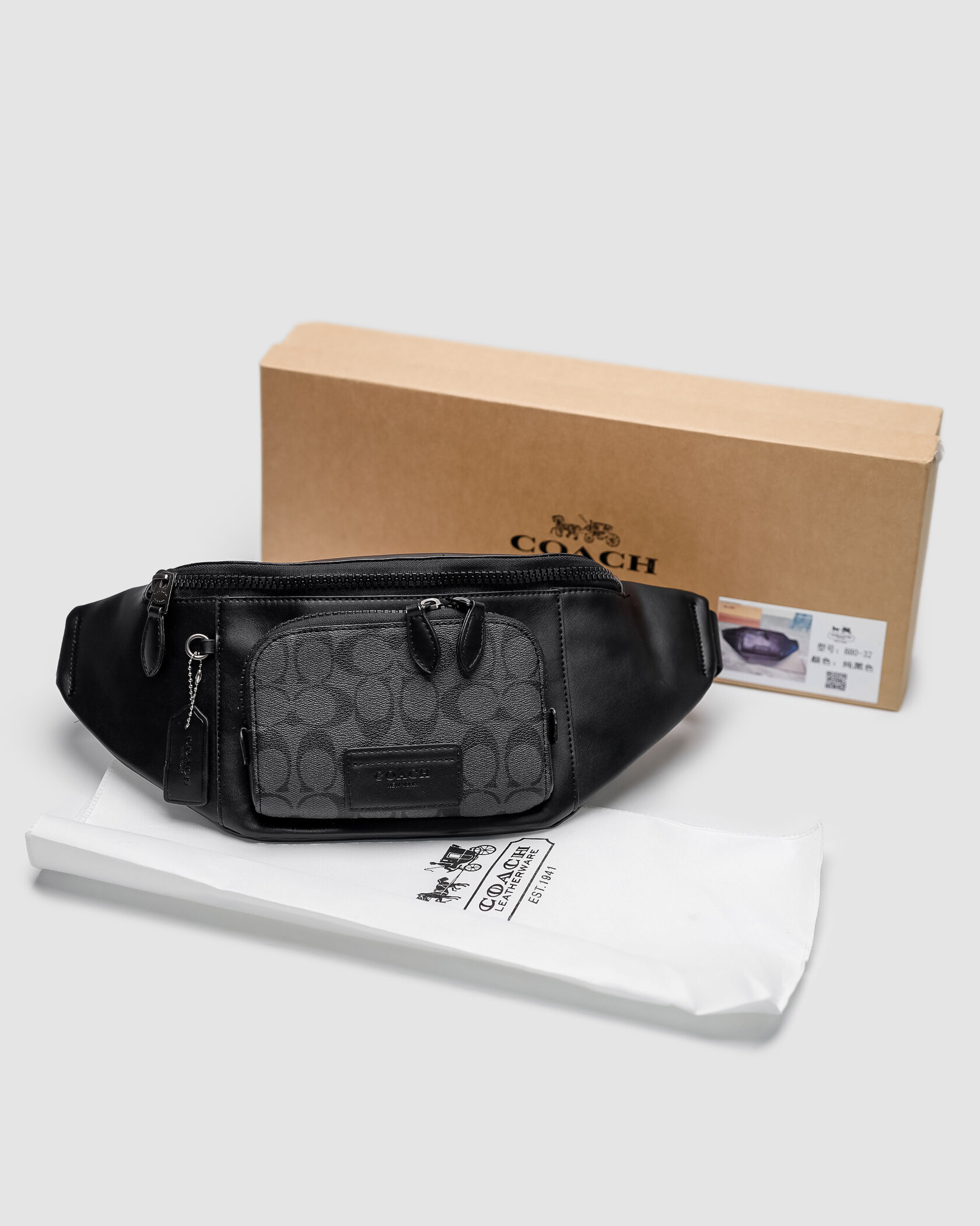 Coach Track Belt Bag Grey/Black - 2