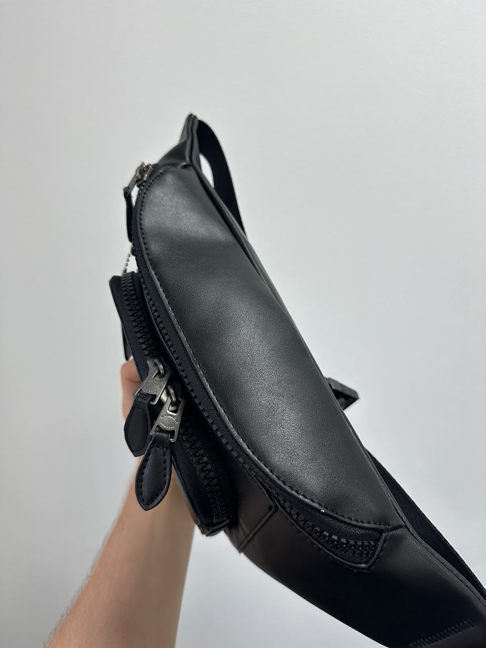 Coach Track Belt Bag Smooth Skin Black - 11