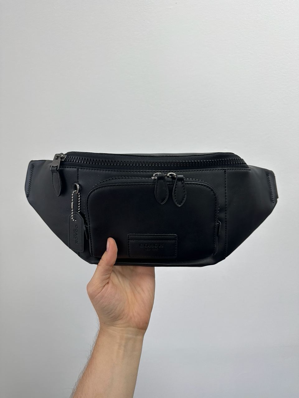 Coach Track Belt Bag Smooth Skin Black - 3