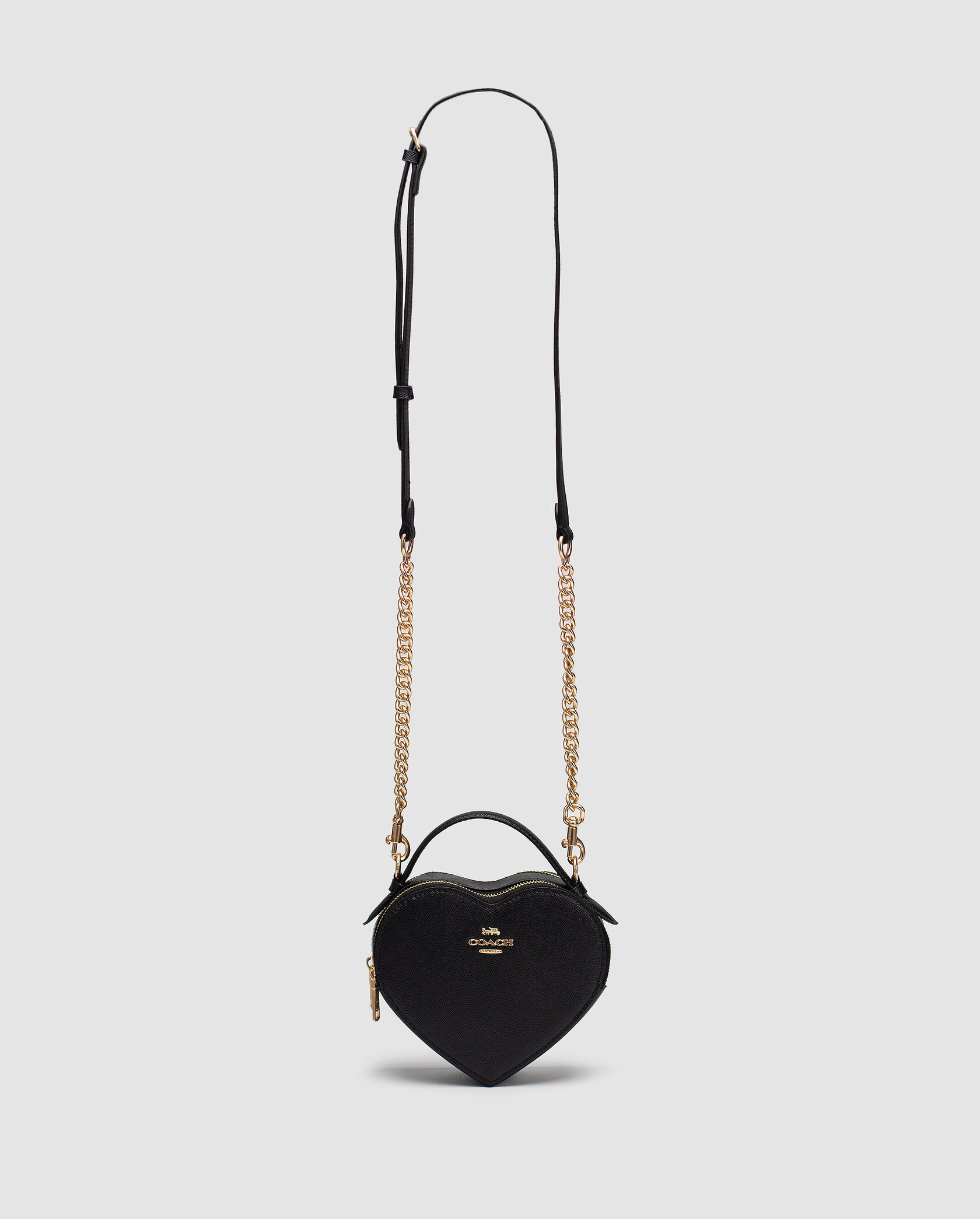 Coach Valentine's Black Crossgrain Leather Heart Crossbody Bag - 2