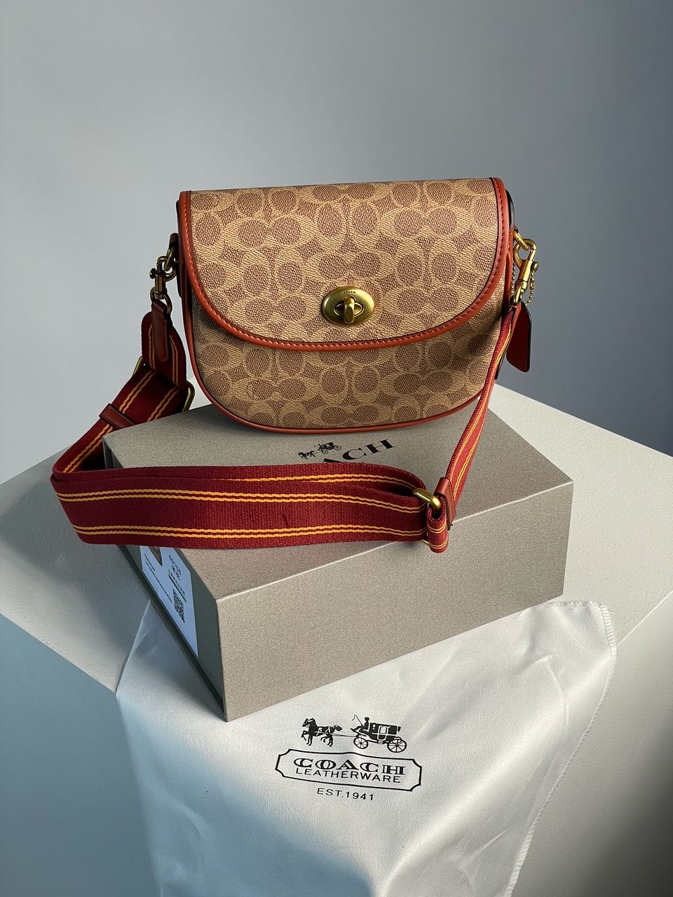 Coach Willow Medium Signature Canvas Saddle Bag - 4