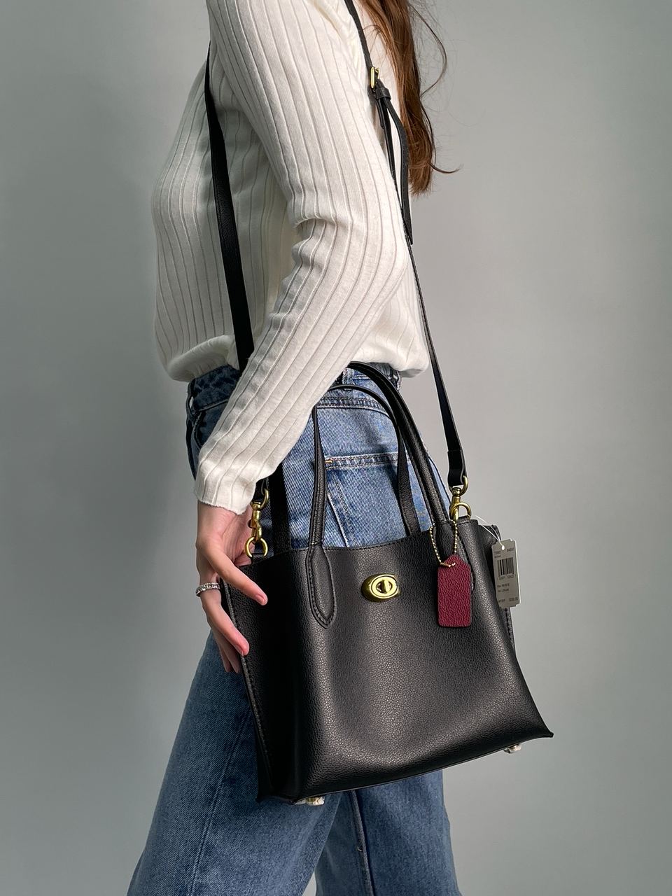 Coach Willow Tote 24 In Black - 6