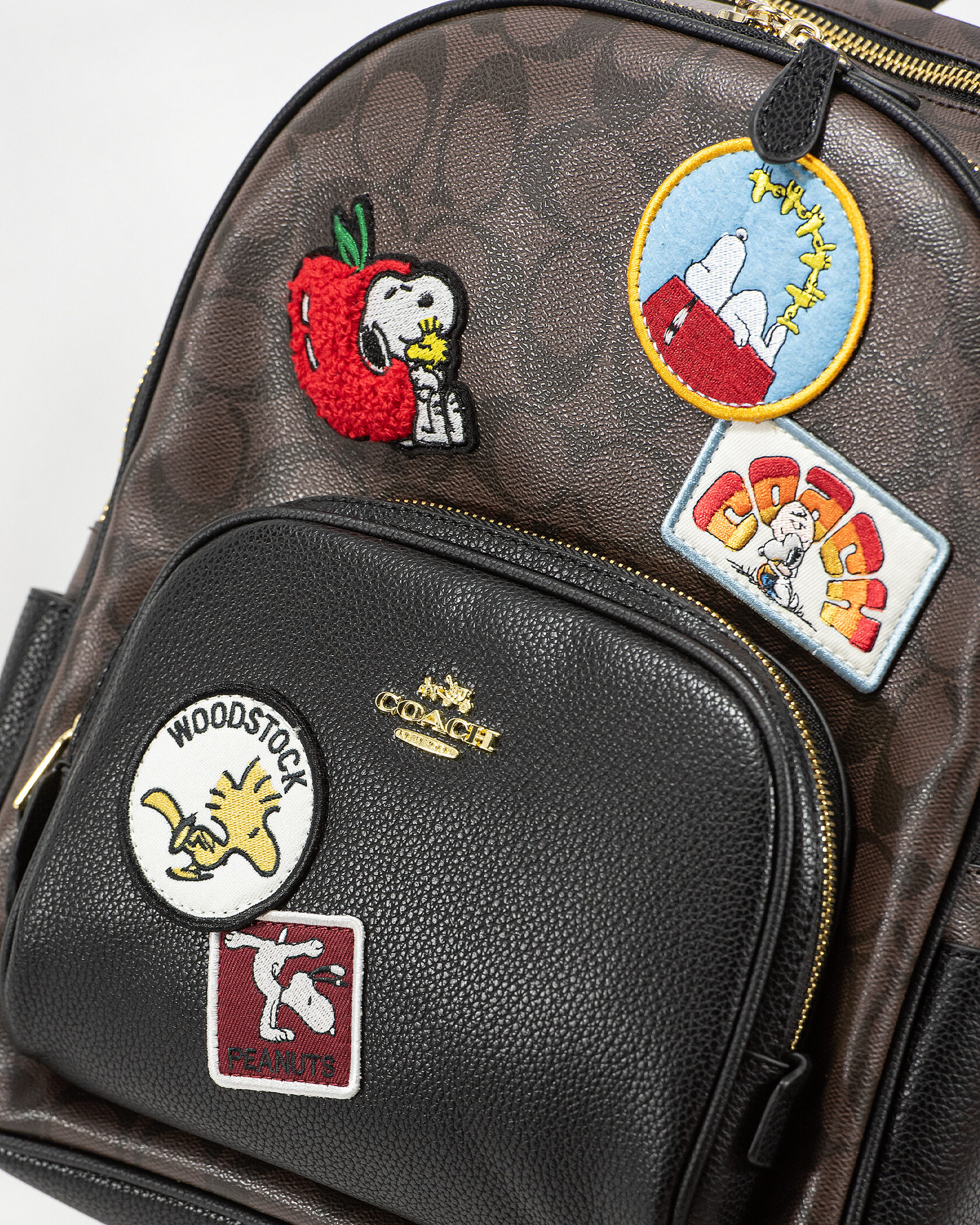 Coach X Peanuts Court Backpack In Signature Canvas With Patches - 4