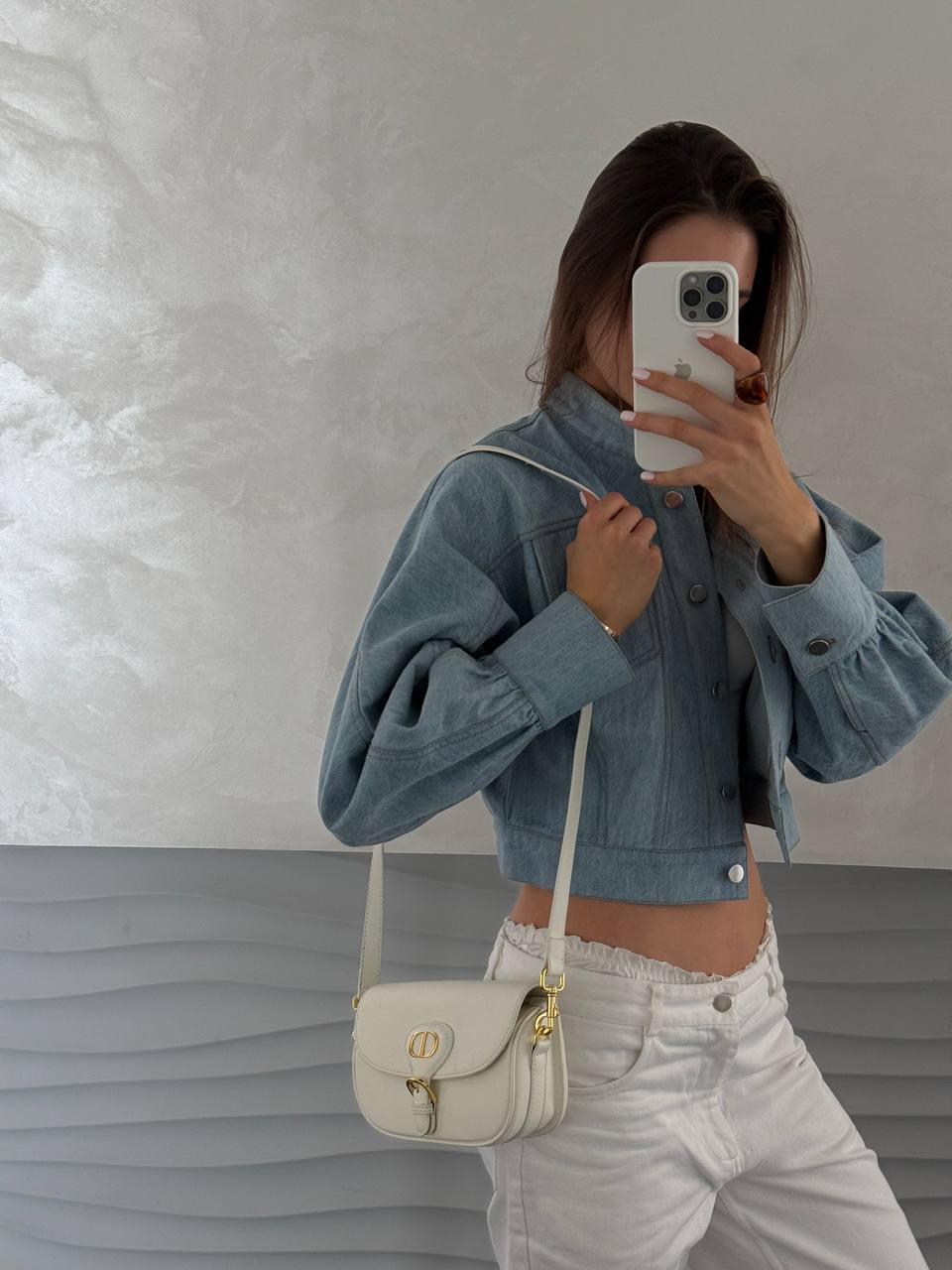 Dior Bobby East-West Mini Bag in White Calfskin - 5