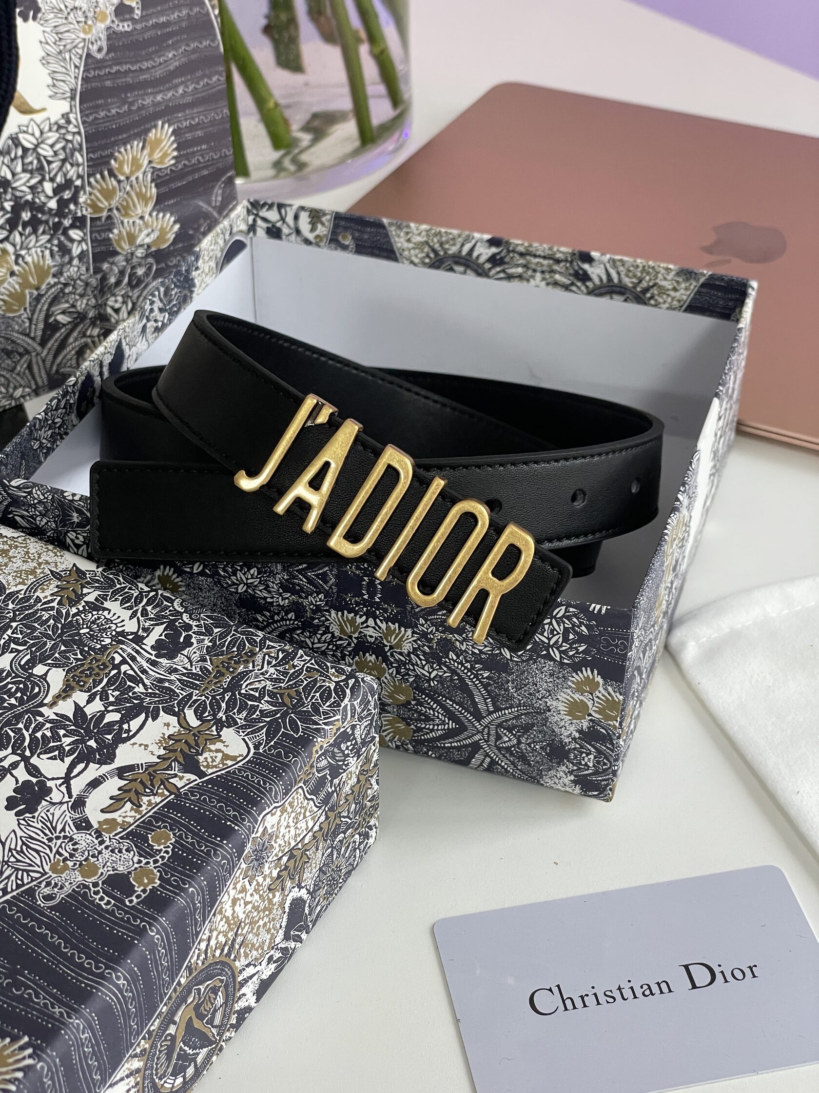 Dior JA-D-Fence Belt Black Smooth Calfskin - 4