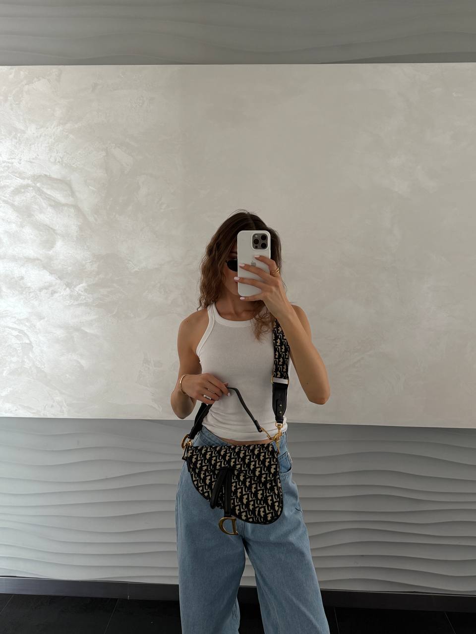 Dior Saddle Bag with Strap Black Dior Oblique Jacquard - 3