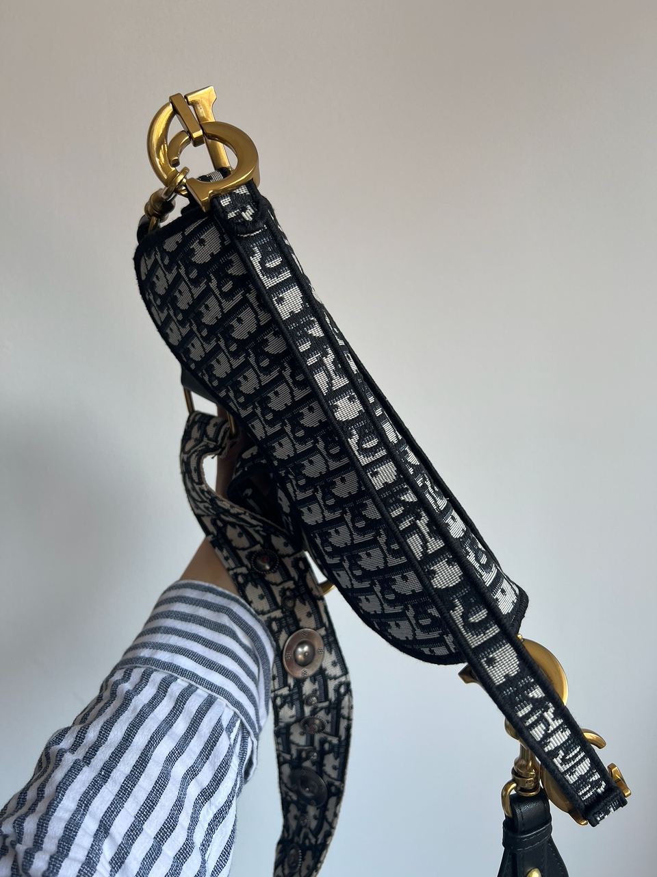 Dior Saddle Bag with Strap Blue Dior Oblique Jacquard - 8