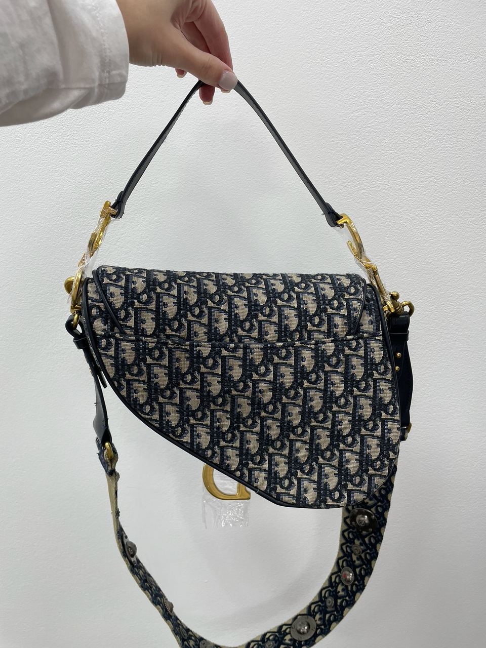 Dior Saddle Bag with Strap Blue Dior Oblique Jacquard - 12