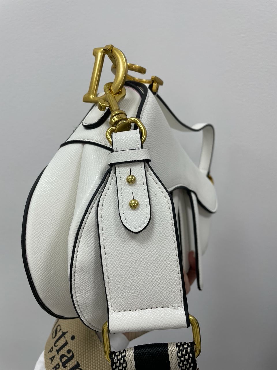 Dior Saddle Bag with Strap Latte Grained Calfskin - 10
