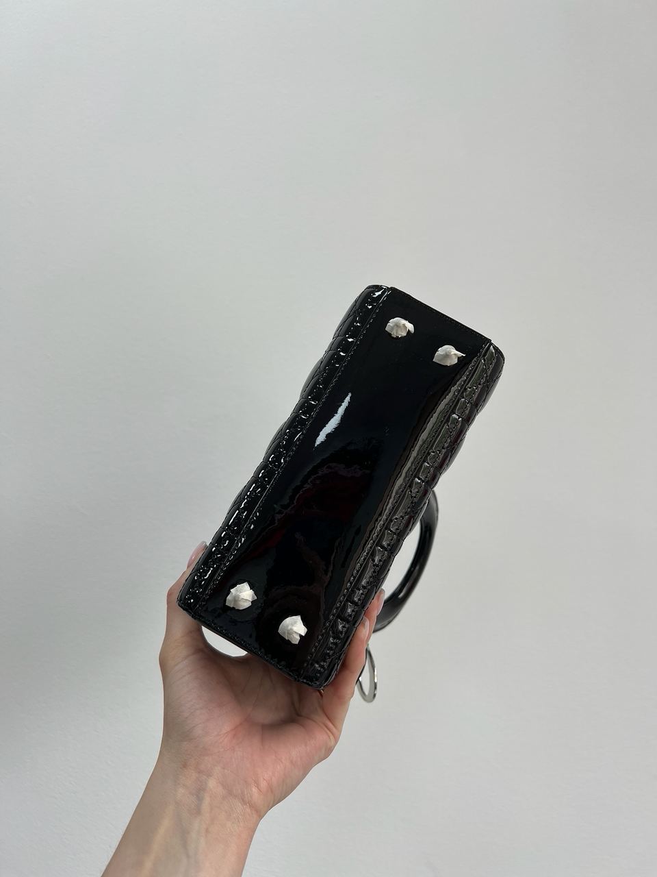 Dior Small Lady My ABCDior Bag Black Patent Cannage Calfskin - 10