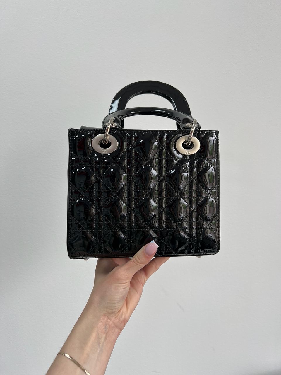 Dior Small Lady My ABCDior Bag Black Patent Cannage Calfskin - 4