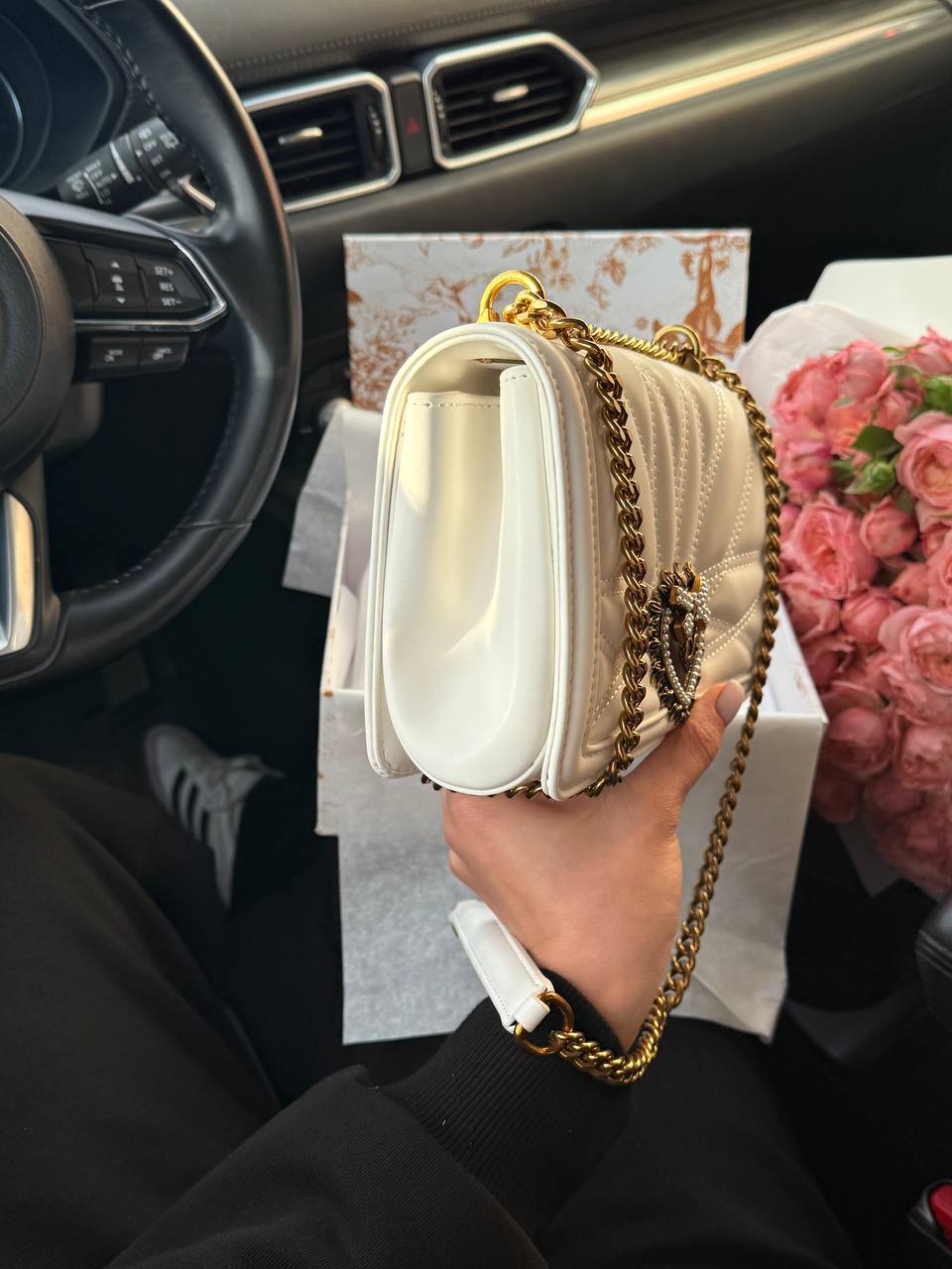 Dolce &amp; Gabbana Devotion Small Quilted Leather Shoulder Bag in White - 9