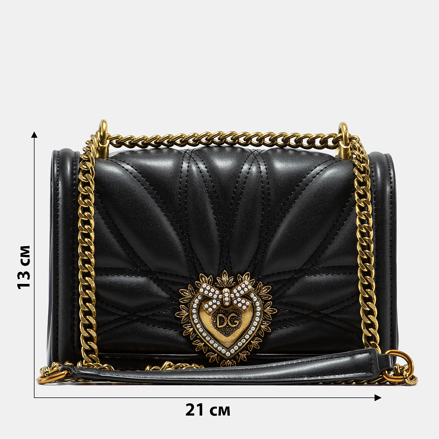 Dolce&amp;Gabbana Medium Devotion Bag in Quilted Nappa Leather Black - 3