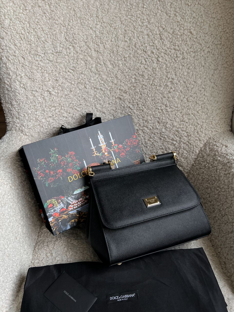 Dolce &amp; Gabbana Sicily Medium Leather Shoulder Bag - Black - 2