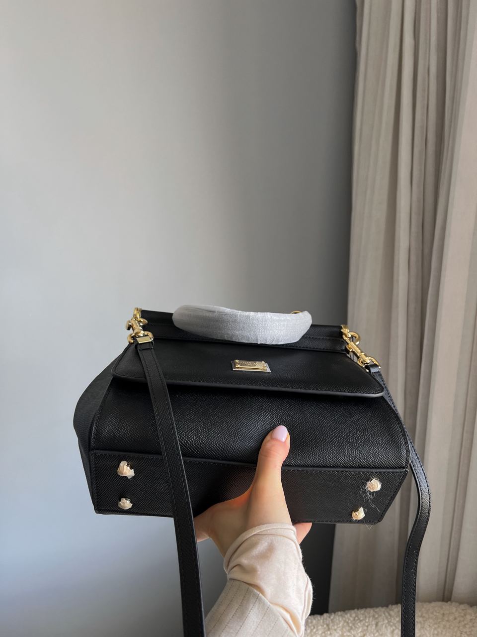 Dolce &amp; Gabbana Sicily Medium Leather Shoulder Bag - Black - 9